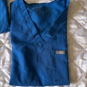 Figs V-neck Scrub Top in Bright Blue